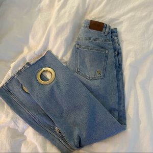 ANINE BING JEANS with gold hoop detail